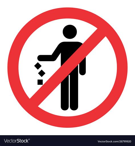 Do Not Litter Icon Royalty Free Vector Image Vectorstock