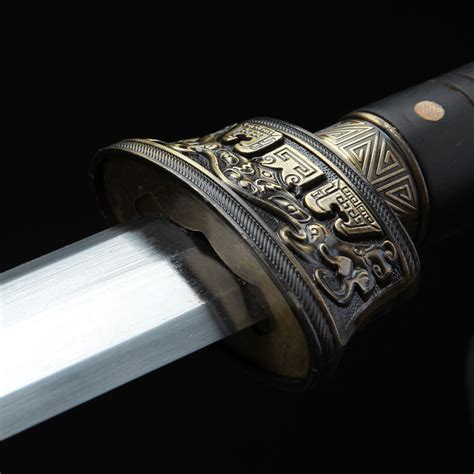 Handmade Full Tang Real Chinese Han Sword With Black Bronze Scabbard