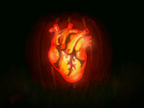 Colors Live Heart Carved In Pumpkin By Febe