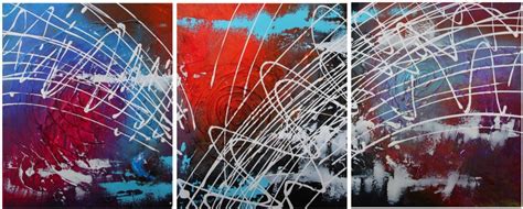 Triptych Textured Acrylic Painting 100 Hand Made Contemporary