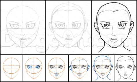 How To Draw Anime Faces In Pencil Step By Step Anime Heads Anime Draw Japanese Anime Draw