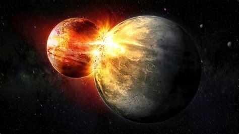 1366x768 Resolution Collision Of Planets 1366x768 Resolution Wallpaper