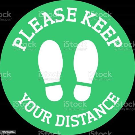 Please Keep Your Distance Sticker Stock Illustration Download Image