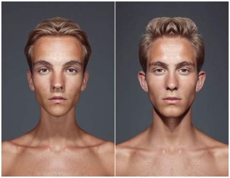 Faces Photoshopped To Show Symmetrical Right Side Face And Left Side