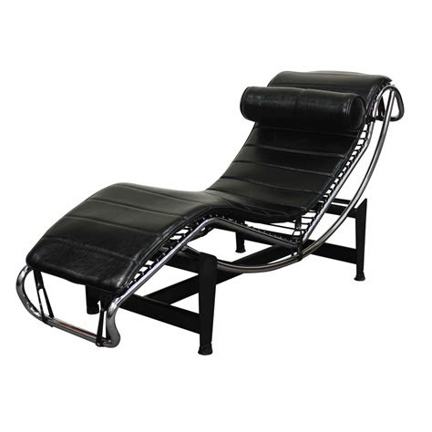 Avant Pu Chaise Lounge Chair Chrome Steel Frame And Black Metal Base