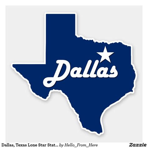 Dallas Texas Lone Star State City Map Sticker Dallas