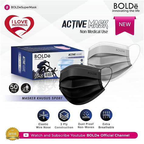 A Masker Olahraga Sports Active Mask 50 Pcs Box Bolde Store