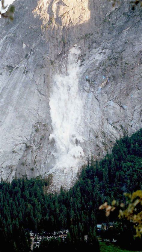 Rock Falls From Glacier Point Above Camp Curry Yosemite National Park