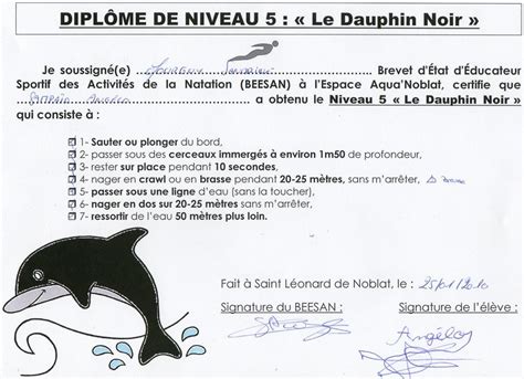 Diplome Natation