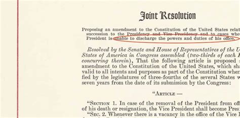 House speaker nancy pelosi called for president trump's immediate removal from office by way of the 25th amendment for inciting a violent riot at the capitol wednesday in an attempt to stop the. What the 25th Amendment Says about Presidents Who Are 'Unable' to Serve