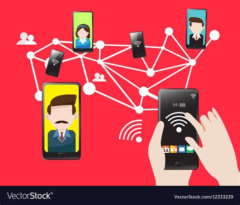 Mobile Technology Cellular Communication Vector Image