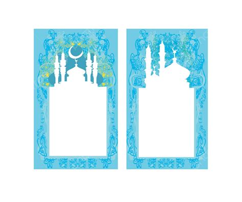 Ramadan Background Mosque Silhouette Card Set Ramazan Faith Prophet