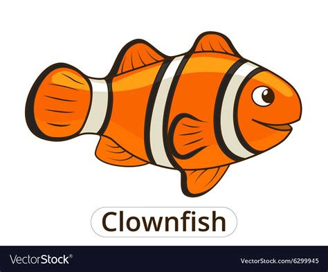Clownfish Sea Fish Cartoon Royalty Free Vector Image