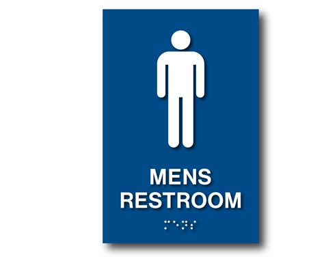 Braille Mens Restroom Sign 9″h X 6″w Harvey Signs Inc