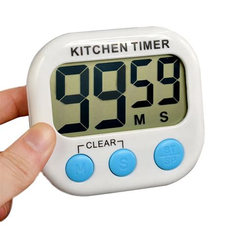 Magnetic Lcd Digital Kitchen Countdown Timer Alarm With Stand White