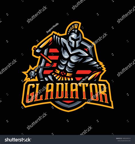Gladiator Mascot Logo Spartan Logo Esport Stock Vector Royalty Free