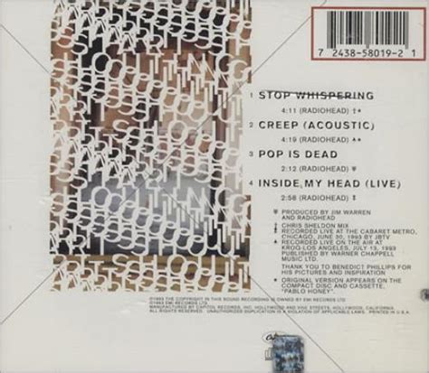 Radiohead Stop Whispering Sealed Us Cd Single Cd5 5 398166