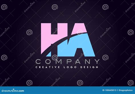 Ha Alphabet Letter Join Joined Letter Logo Design Stock Vector