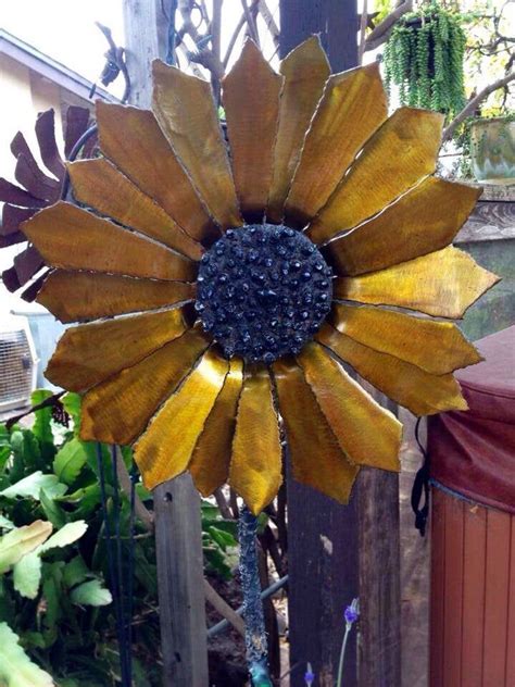 Sunflower Metal Art Sunflower For Backyard Yard Decor Metal Etsy