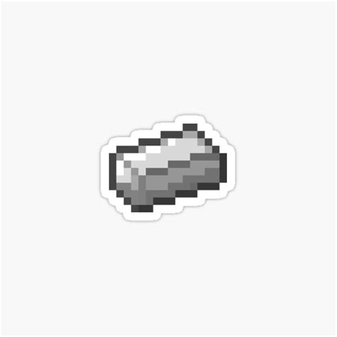 Minecraft Iron Ingot Indev Texture Sticker By Nitrot Redbubble