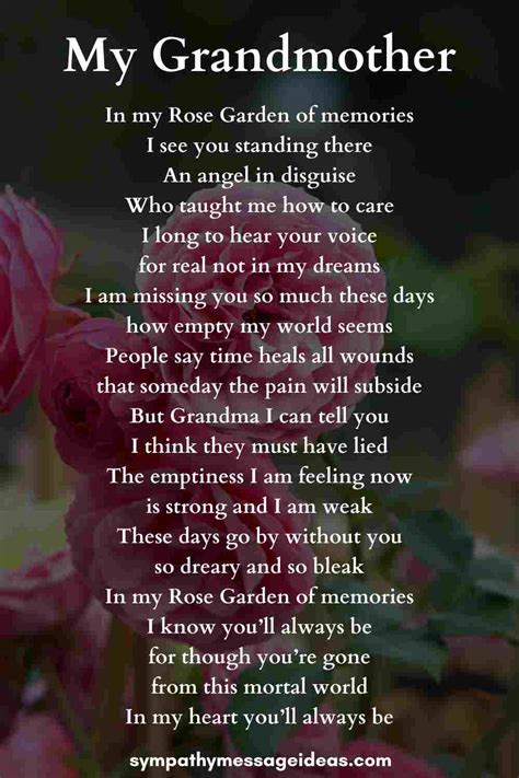 Memorial Service Poems For Grandmother Sitedoct Org