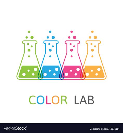 Chemical Colored Flasks Logo Royalty Free Vector Image