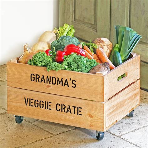 Personalised Vegetable Storage Crate Vegetable Crates Vegetable