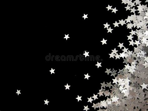 Silver Star Background Silver Stars On Black Background Right Royalty