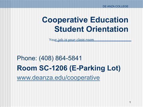 Co Op Education Orientation