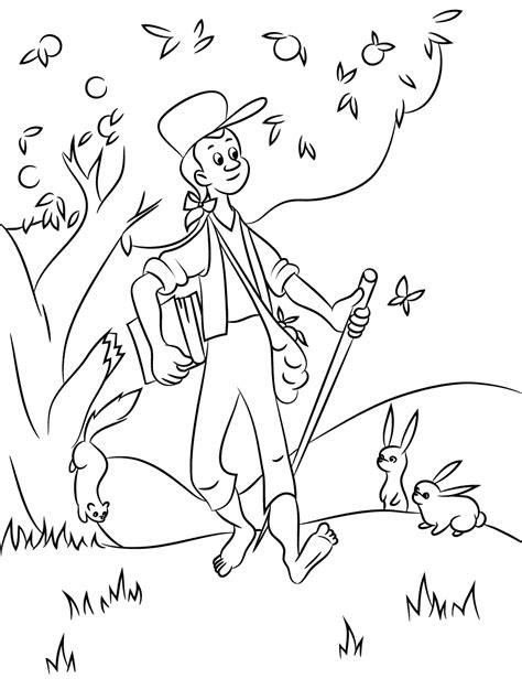 Https://tommynaija.com/coloring Page/johnny Appleseed Coloring Pages