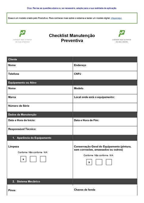 Exemplo De Check List