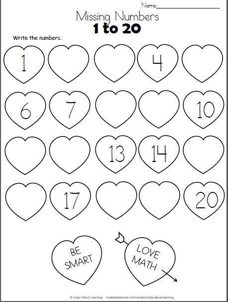 Valentine Math Worksheets For Preschool Valentine Math Worksheet