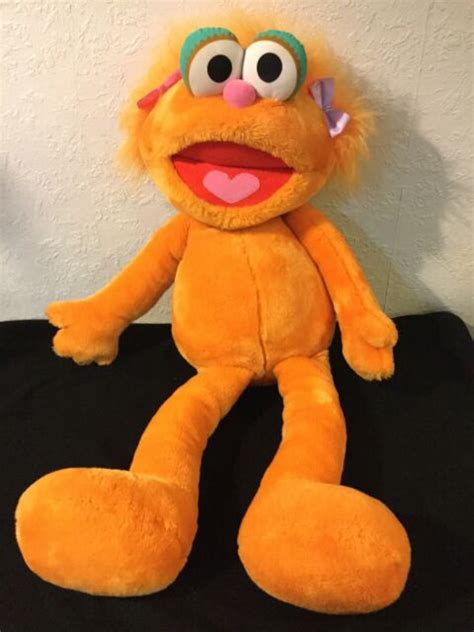 jumbo 36” sesame street plush zoe orange monster~hasbro playskool 1995 vintage ebay