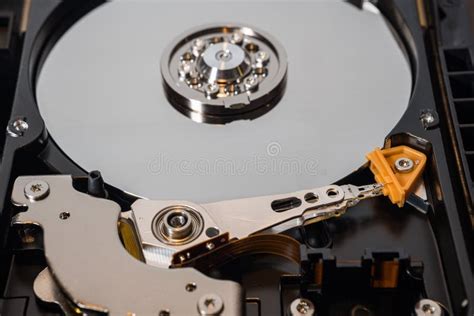 Mechanical Parts Of Hard Drive Disk Hdd Inside A Computer Stock Image