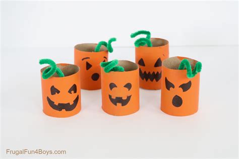 Paper Roll Pumpkin Craft Frugal Fun For Boys And Girls