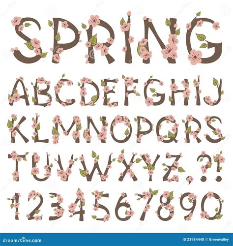 Spring Alphabet Stock Vector Illustration Of Nature 23984448