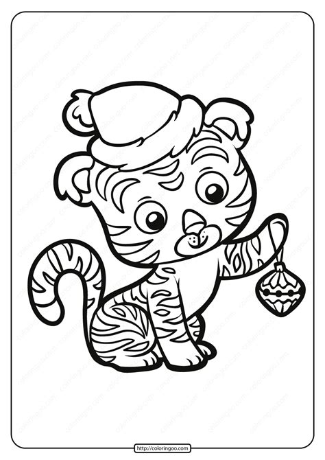 Free Printable Baby Tiger Pdf Coloring Page
