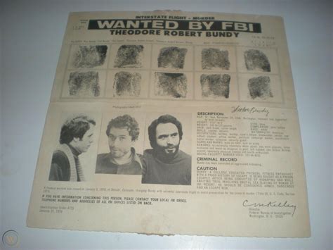 Original Ted Bundy Wanted Poster Rare