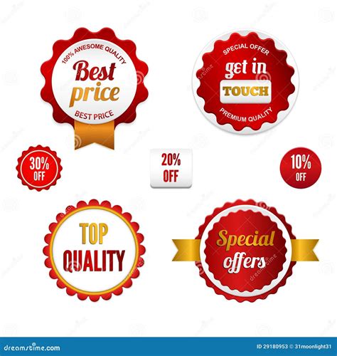 Set Of Sale Badges Labels And Stickers Stock Vector Illustration Of
