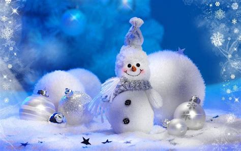 Download Snowman Christmas Scenes Wallpaper