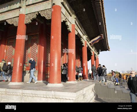 Ancient Chinese Architecture Red Wooden Columns Stock Photo Alamy