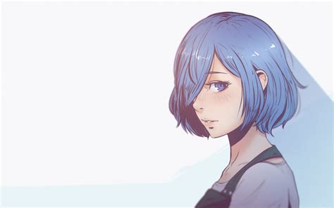 Wallpaper Simple Background Anime Girls Blue Hair