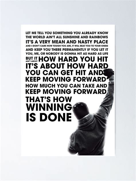 Rocky Motivational Speech Quote Inspirational Poster For Sale By