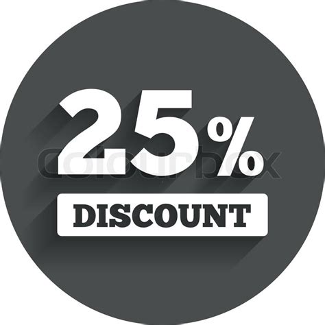 25 Percent Discount Sign Icon Sale Stock Vector Colourbox