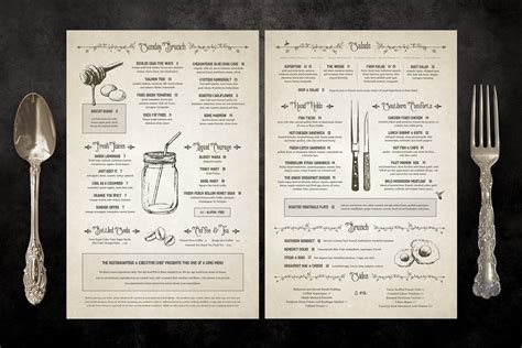 Classic Vintage Restaurant Menus Creative Brochure Templates