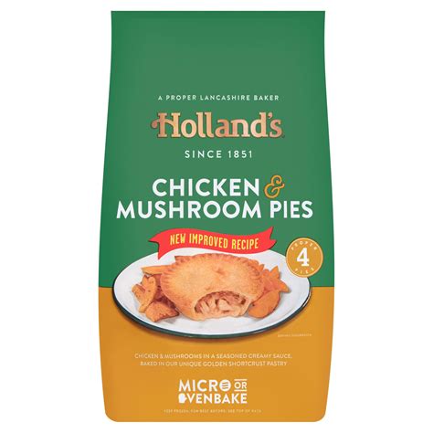 Hollands 4 Chicken And Mushroom Pies Pies And Puddings Iceland Foods