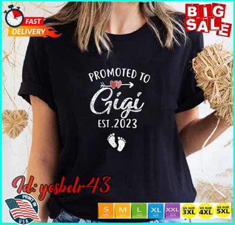 PROMOTED TO GIGI Est Funny First Time New Grandma T Shirt Mother S
