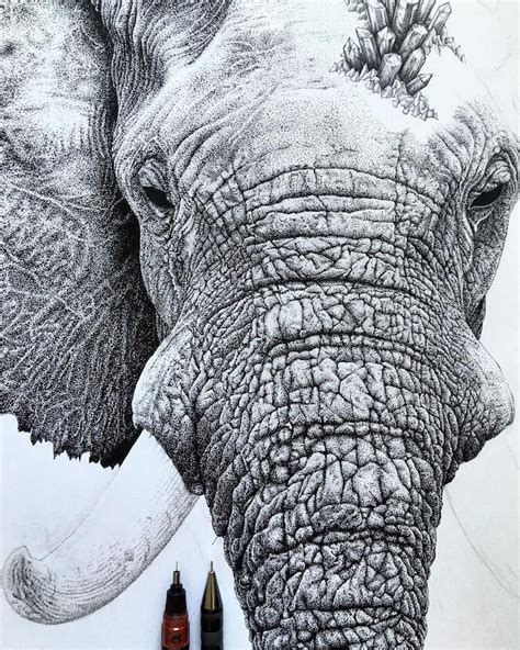 Nature Inspired Stippling Art Comprises Millions Of Hand Drawn Dots Fun