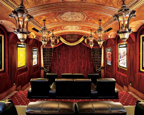 Red Traditional Home Theater Theatre Interior Home Theater Rooms Home