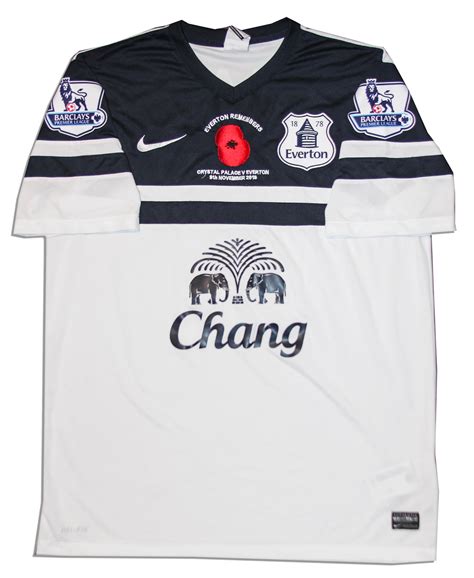 Arouna kone was booked during everton win for lifting. Lot Detail - Romelu Lukaku Match Worn Everton Football ...